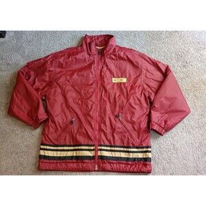 Vtg American Eagle Outfitters Red Bomber Jacket Mens Sz L Y2K Sherpa Lining
